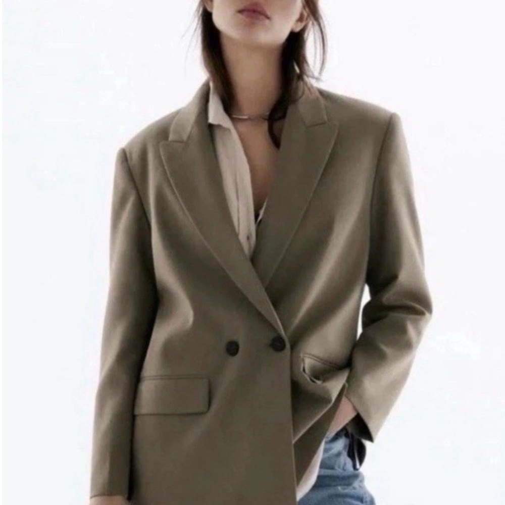 ** Zara khaki oversized women's blazer **